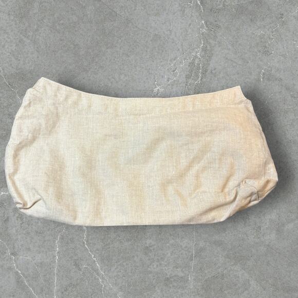 Retired Thirty-One Skirt Purse Cover -Taupe w/ Embroidery Linen - Picture 2 of 3